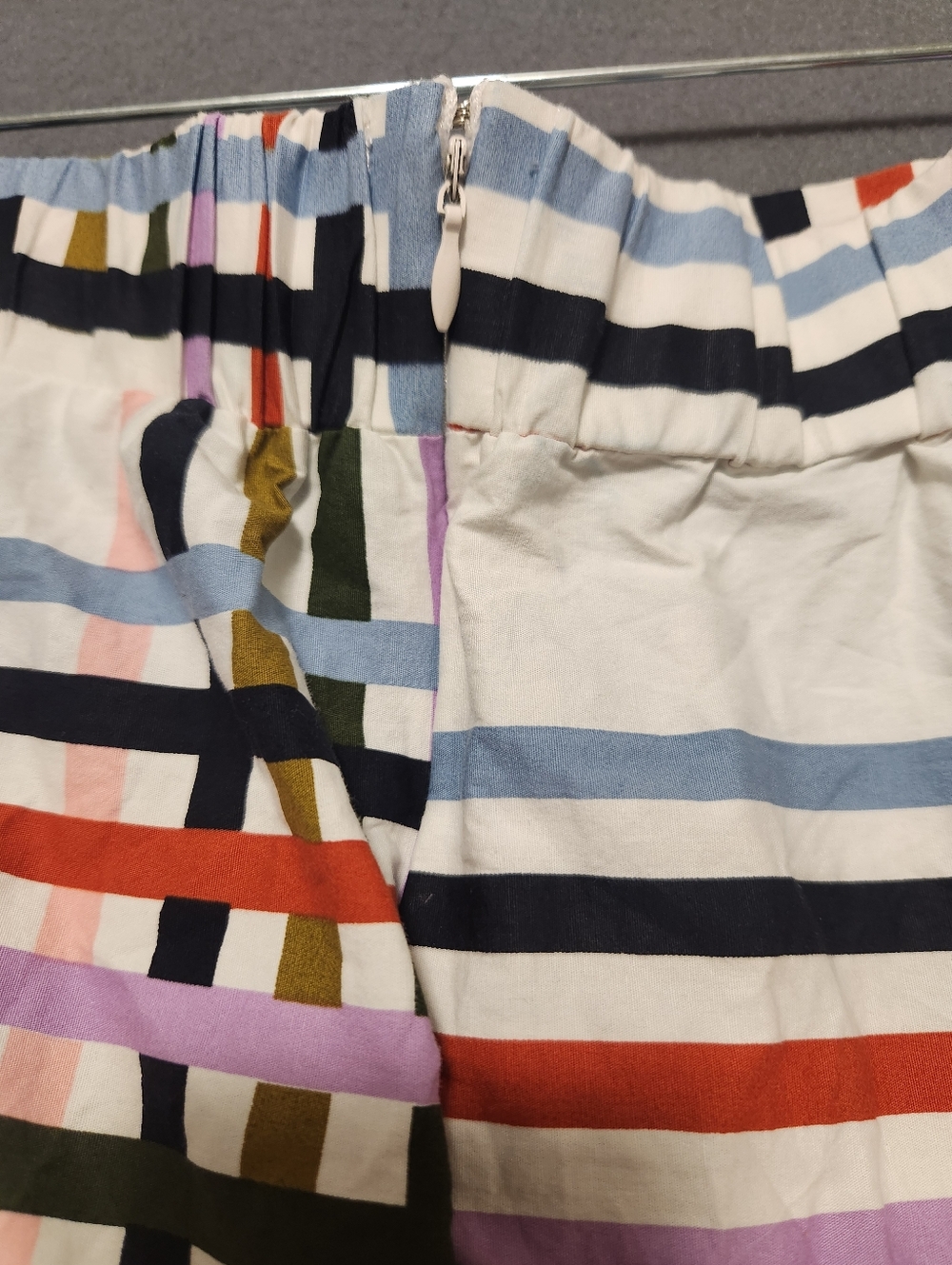 Eloquii Skirt Women Size 18 White Multicolor Stripes With Pockets Zipper Stretch - Picture 8 of 13